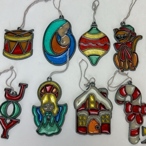 Handmade Sun Catchers Christmas Ornaments 15 Wreath Christmas Tree Train Angel - Picture 2 of 14